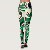 Spill - Grün, Creme und Schwarz Leggings (Rückseite)