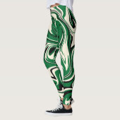 Spill - Grün, Creme und Schwarz Leggings (Links)