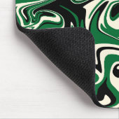 Spill - Grün, Creme und Schwarz Mousepad (Ecke)