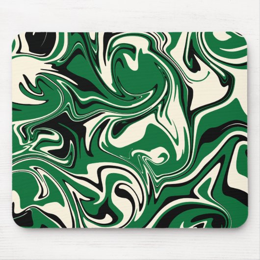 Spill - Grün, Creme und Schwarz Mousepad (Vorne)
