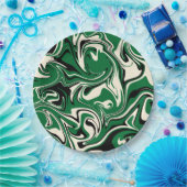 Spill - Grün, Creme und Schwarz Pappteller (Party)