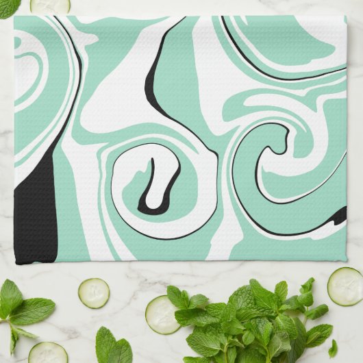 Spill - Grün (Minze) Geschirrtuch (Gefaltet)