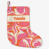 Spill in Rosa, Orange und Creme Kleiner Weihnachtsstrumpf (Vorderseite)