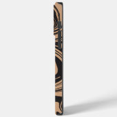 Spill in Tan und Black Retro, Marmorwirbel Case-Mate iPhone Hülle (Rückseite / Links)