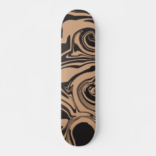 Spill in Tan und Black Retro, Marmorwirbel Skateboard