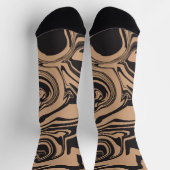 Spill in Tan und Black Retro, Marmorwirbel Socken (Oben)