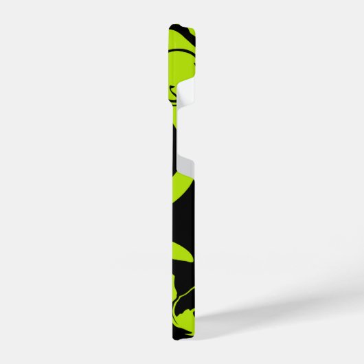 Spill - Kalkgrün und Schwarz iPhone Hülle (Linke Seite)