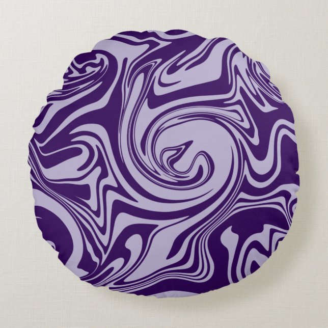 Spill - Lila Rundes Kissen (Vorderseite)