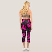 Spill - Magenta und Schwarz Capri Leggings (Rückseite)