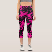 Spill - Magenta und Schwarz Capri Leggings (Vorderseite)
