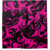 Spill - Magenta und Schwarz Duschvorhang (Vorderseite)