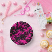 Spill - Magenta und Schwarz Pappteller (Party)