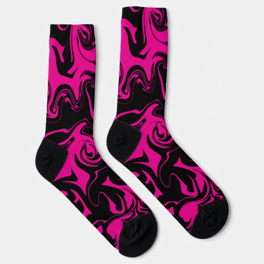 Spill - Magenta und Schwarz Socken (Rechts)
