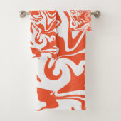 Spill - Orange und Weiß Badhandtuch Set (Insitu)