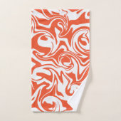 Spill - Orange und Weiß Badhandtuch Set (Handtuch)
