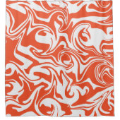 Spill - Orange und Weiß Duschvorhang (Vorderseite)