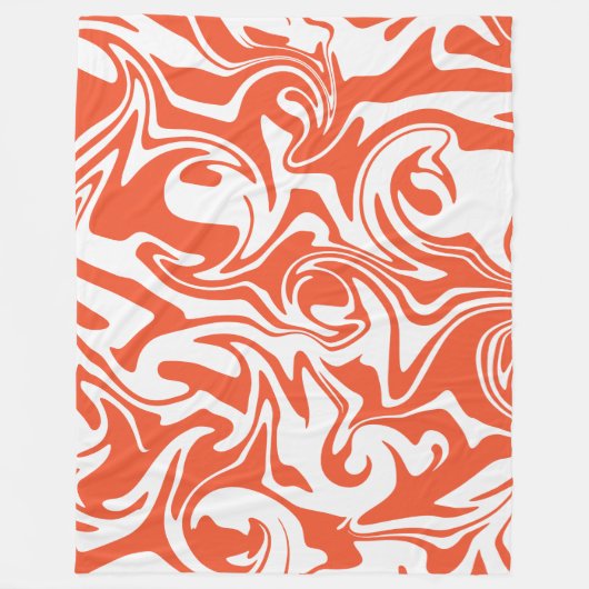 Spill - Orange und Weiß Fleecedecke (Vorderseite)