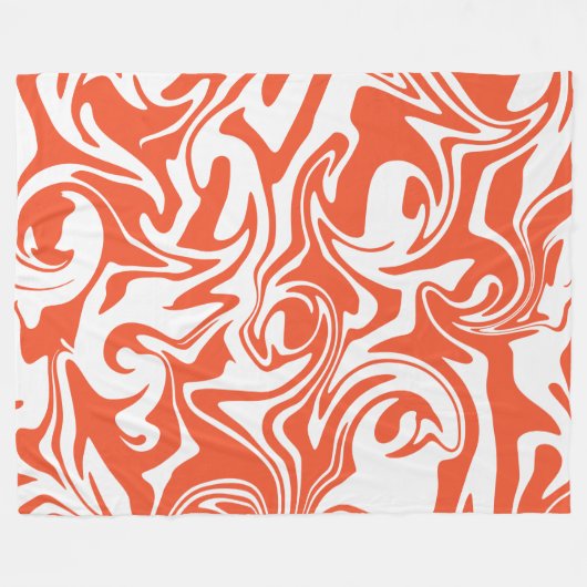 Spill - Orange und Weiß Fleecedecke (Vorderseite (Horizontal))