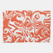 Spill - Orange und Weiß Geschirrtuch (Horizontal)