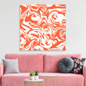 Spill - Orange und Weiß Leinwanddruck (Insitu (Wohnzimmer))