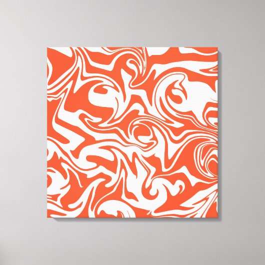 Spill - Orange und Weiß Leinwanddruck (Vorderseite)