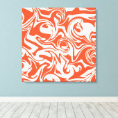 Spill - Orange und Weiß Leinwanddruck (Insitu (Holzboden))