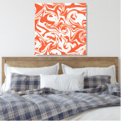 Spill - Orange und Weiß Leinwanddruck (Insitu (Schlafzimmer))