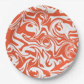 Spill - Orange und Weiß Pappteller (Vorderseite)