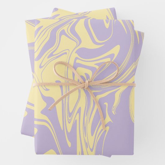 Spill - Pastellgelb und Lila Geschenkpapier Set (Beispiel)