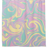 Spill - Pastellrosa, Gelb, Lila und grün Duschvorhang (Vorderseite)