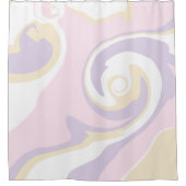 Spill - Pastellrosa, Gelb und Lila Duschvorhang (Vorderseite)