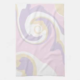 Spill - Pastellrosa, Gelb und Lila Geschirrtuch