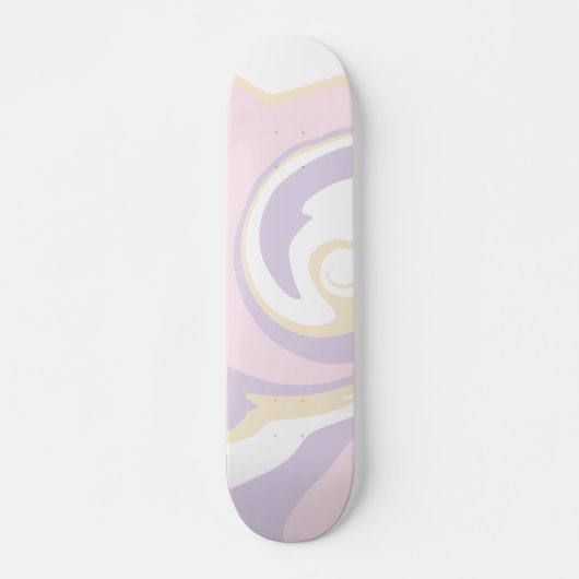 Spill - Pastellrosa, Gelb und Lila Skateboard (Vorne)