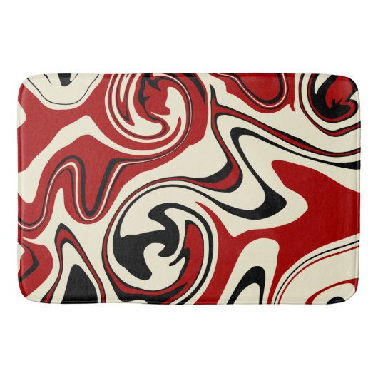 Spill - Red & Cream Badematte (Vorderseite)