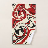 Spill - Red & Cream Badhandtuch Set (Handtuch)