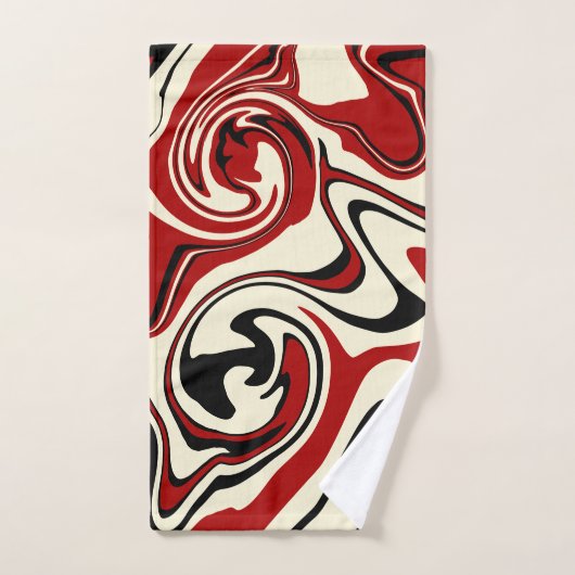 Spill - Red & Cream Badhandtuch Set (Handtuch)