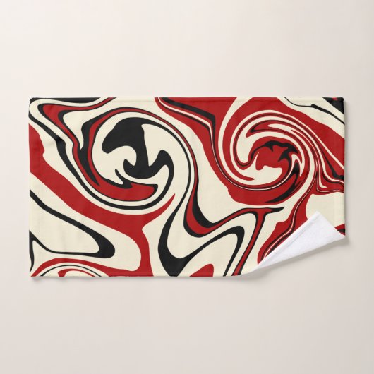 Spill - Red & Cream Badhandtuch Set (Handtuch)