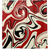 Spill - Red & Cream Duschvorhang (Vorderseite)