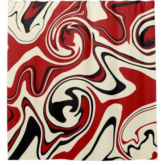 Spill - Red & Cream Duschvorhang (Vorderseite)