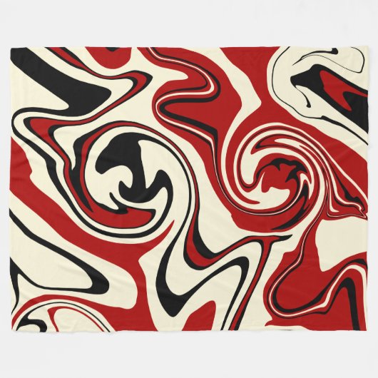 Spill - Red & Cream Fleecedecke (Vorderseite (Horizontal))