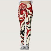 Spill - Red & Cream Leggings (Vorderseite)