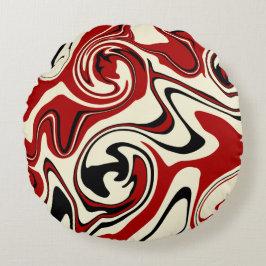 Spill - Red & Cream Rundes Kissen