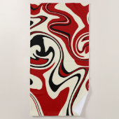 Spill - Red & Cream Strandtuch (Vorderseite)