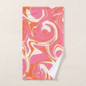 Spill - Rosa, Orange und Creme Badhandtuch Set (Handtuch)