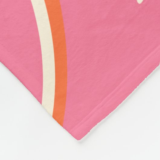 Spill - Rosa, Orange und Creme Fleecedecke (Ecke)
