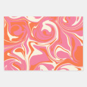 Spill - Rosa, Orange und Creme Geschenkpapier Set (Vorderseite 3)