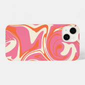 Spill - Rosa, Orange und Creme iPhone Hülle (Rückseite (Horizontal))
