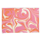 Spill - Rosa, Orange und Creme Kissenbezug (Vorderseite-Rechts)