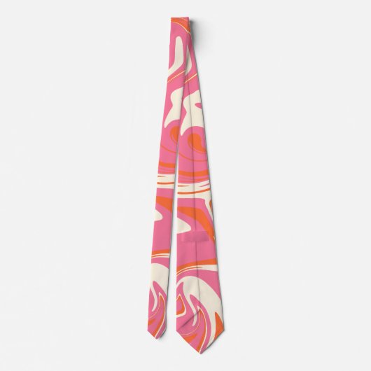 Spill - Rosa, Orange und Creme Krawatte (Rückseite)