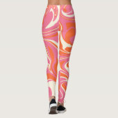 Spill - Rosa, Orange und Creme Leggings (Rückseite)